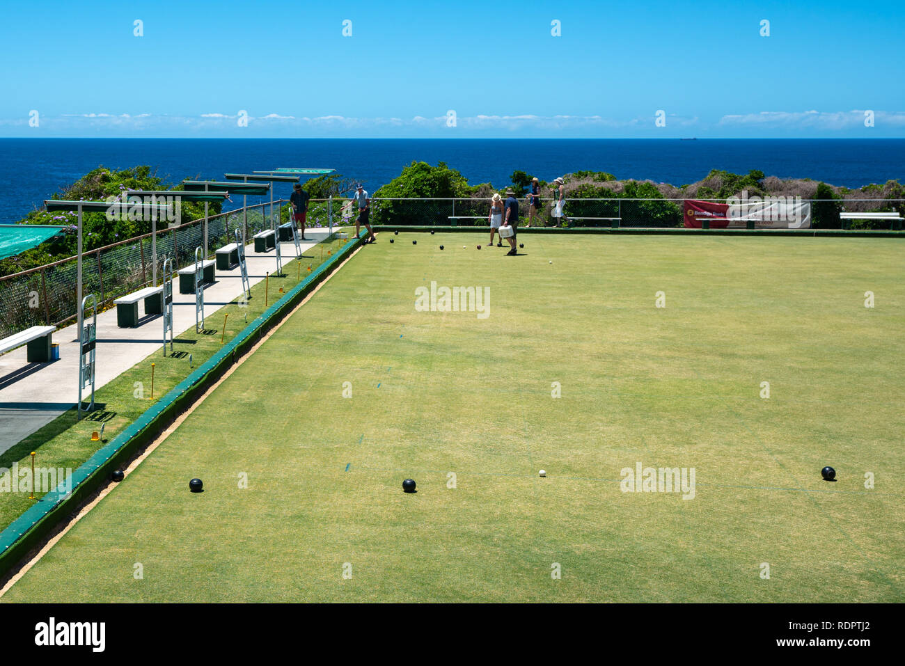 24 décembre 2018, l'Australie Sydney Clovelly : Lawn Bowls Bowling Green à Clovelly bowling club à Sydney , Australie Banque D'Images