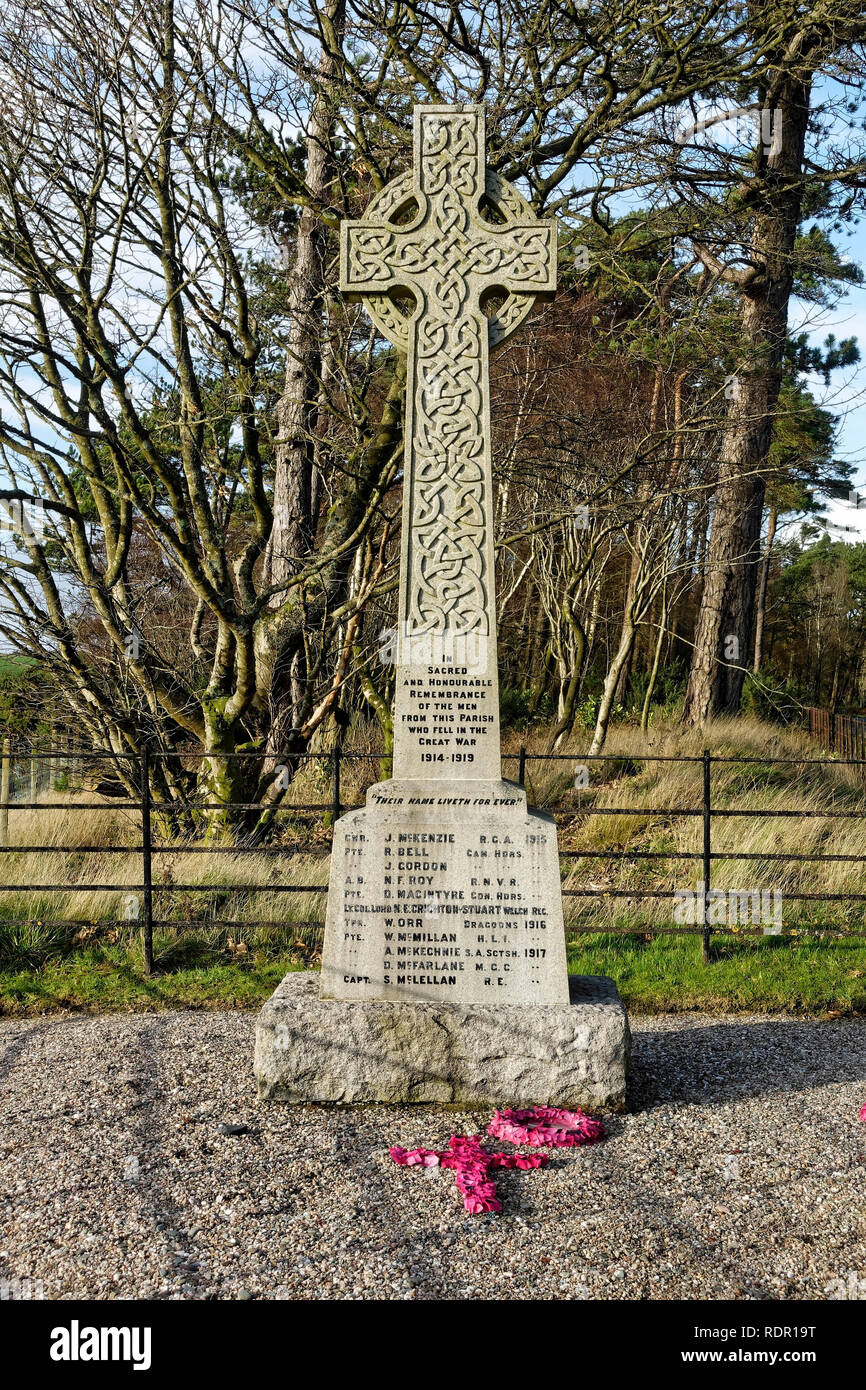 Kingarth War Memorial, près de Rothesay, Isla de Bute, Argyll and Bute, Ecosse, Royaume-Uni Banque D'Images
