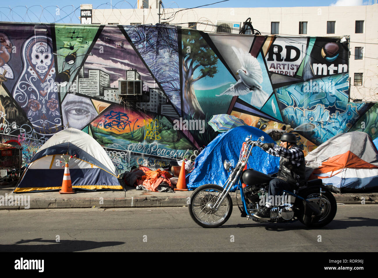 Skid Row, le centre-ville de Los Angeles, Californie, USA Banque D'Images