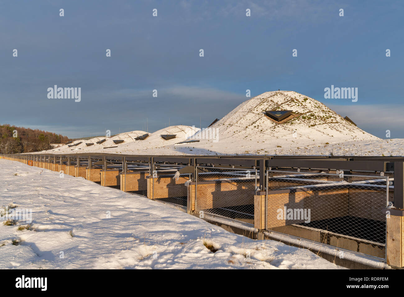 Distillerie Macallan Easter Elchies, Charlestown, d'Aberlour, Speyside, en Ecosse. 18 janvier 2019. Météo France : Après une forte chute de neige. Photographié le 18 janvier 2018. Credit : JASPERIMAGE/Alamy Live News Banque D'Images