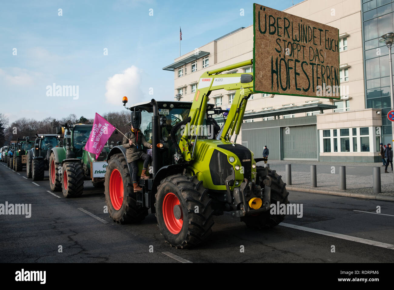 Berlin, Allemagne - le 19 janvier 2019 : manifestation 'Wir haben es satt', contre l'allemand et la politique agricole de l'UE et pour l'agriculture durable à Berlin, Allemagne : hanohiki Crédit/Alamy Live News Crédit : hanohiki/Alamy Live News Banque D'Images