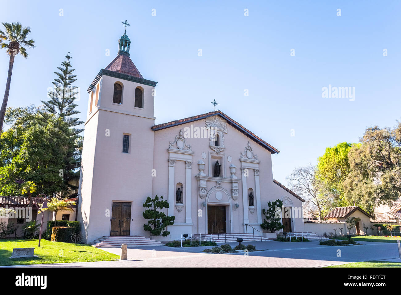 Mission Santa Clara de Asís sur le campus de l'Université de Santa Clara de Santa Clara, San Francisco, Californie Banque D'Images