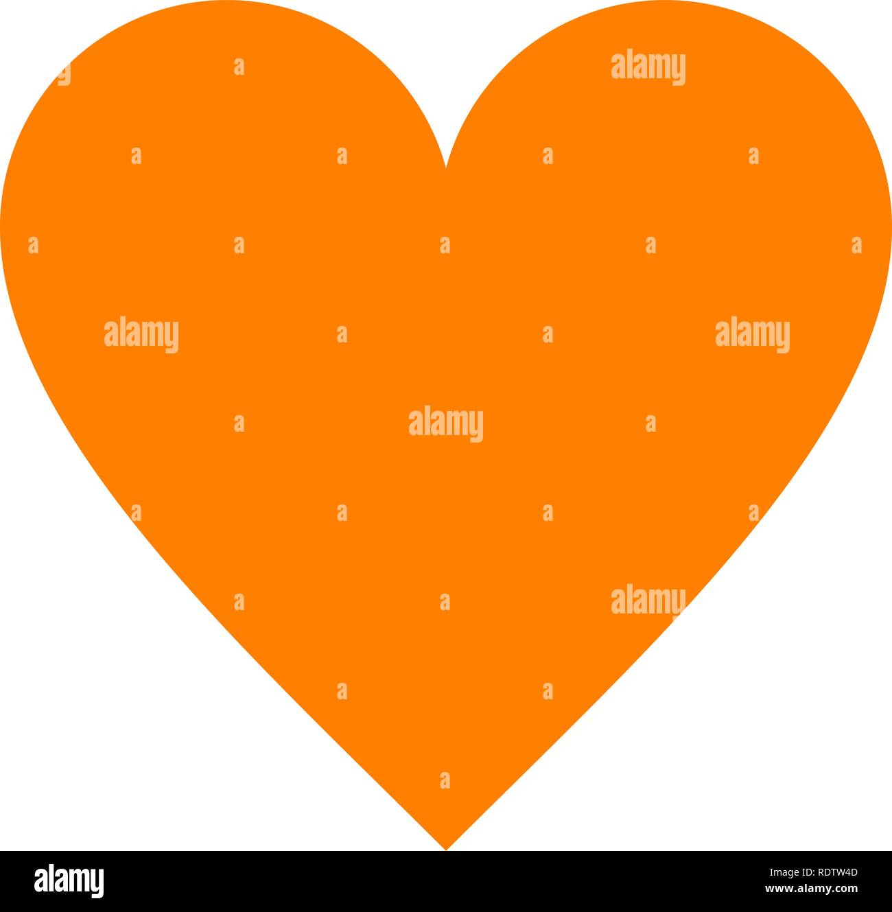 L'icône du symbole du cœur - orange simple, isolée - vector illustration Illustration de Vecteur