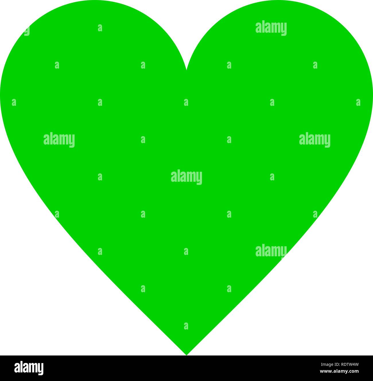 L'icône du symbole du cœur - green simple, isolée - vector illustration Illustration de Vecteur