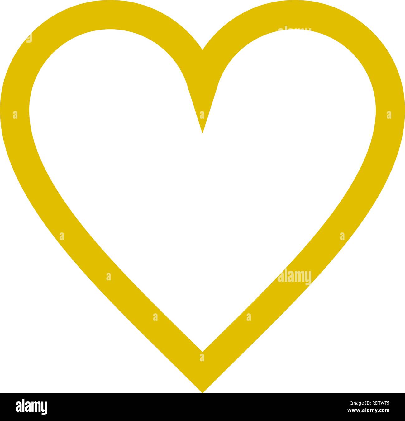 L'icône du symbole du cœur - simple or décrites, isolé - vector illustration Illustration de Vecteur