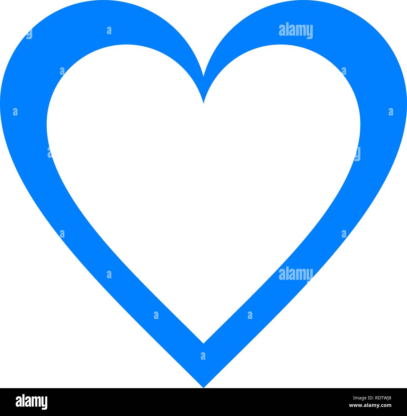 L'icône du symbole du cœur - blue simple décrite, isolé - vector illustration Illustration de Vecteur