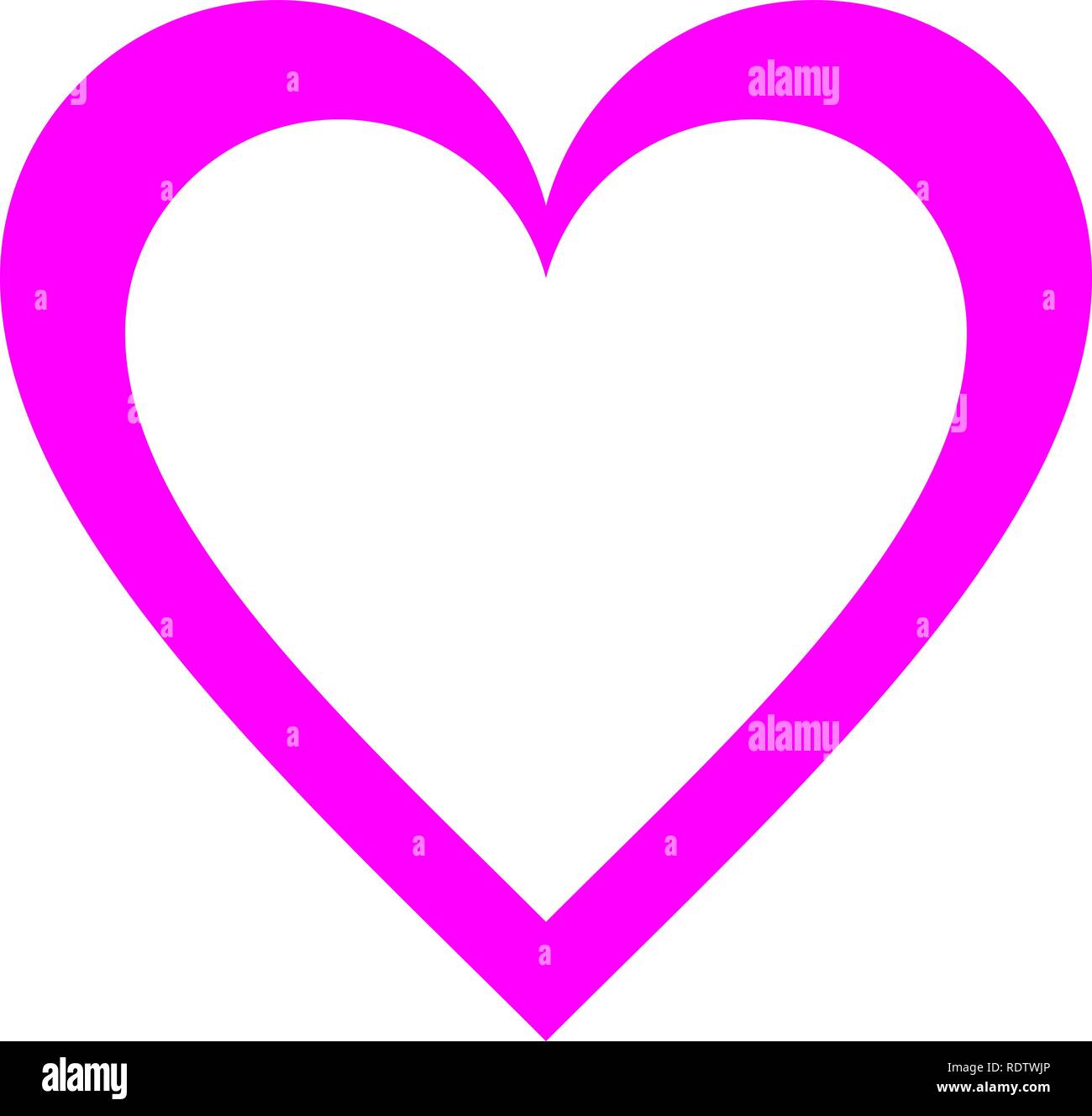 L'icône du symbole du cœur - pourpre simple décrite, isolé - vector illustration Illustration de Vecteur