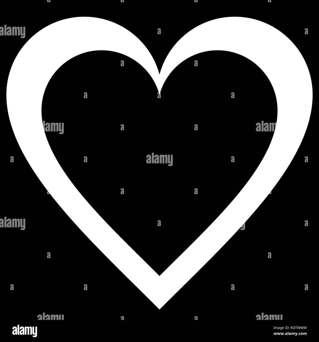 L'icône du symbole du cœur - simple blanc décrites, isolé - vector illustration Illustration de Vecteur