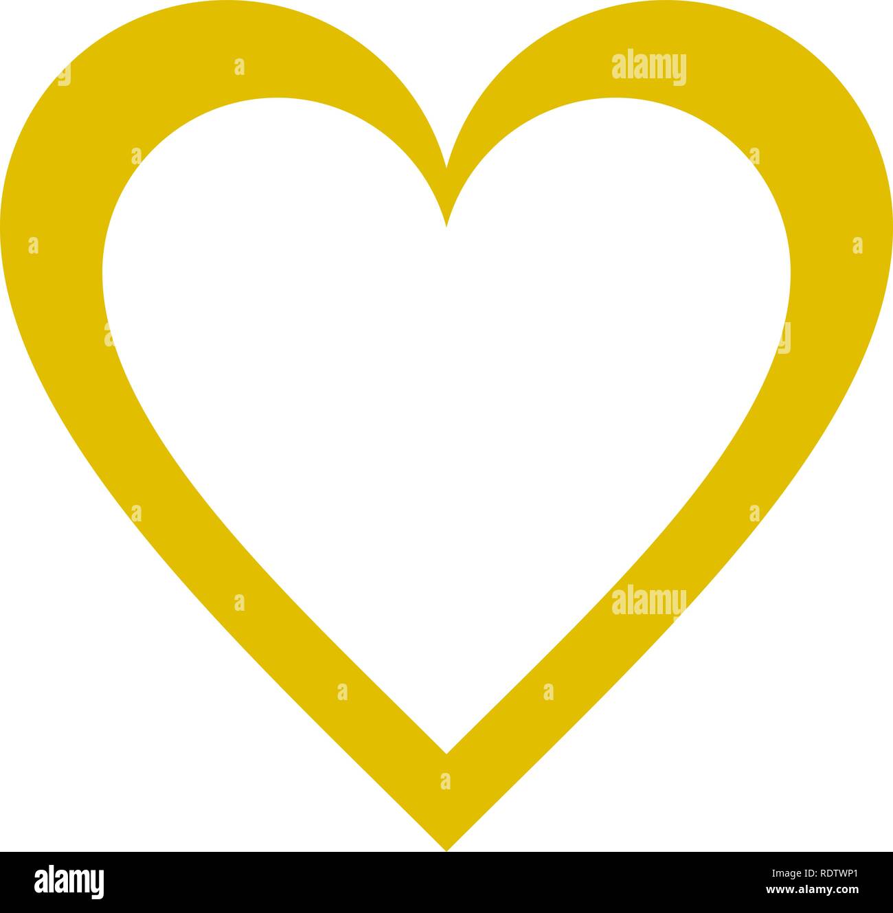 L'icône du symbole du cœur - simple or décrites, isolé - vector illustration Illustration de Vecteur