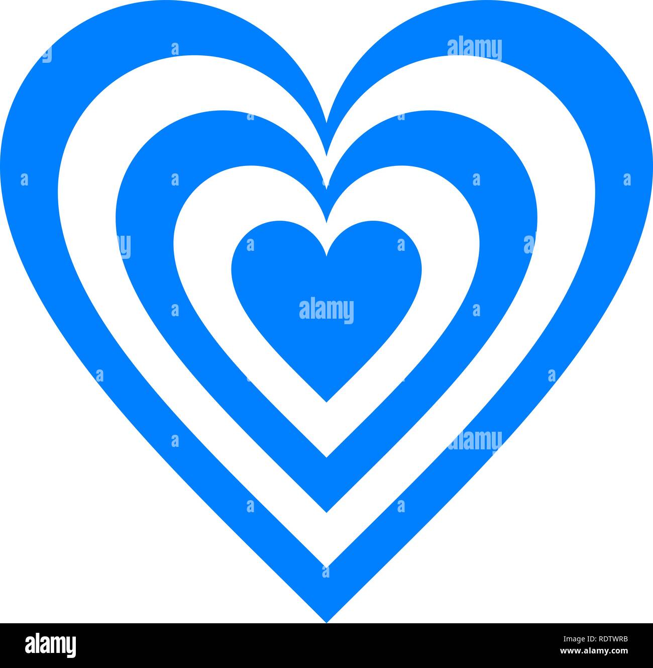 Icône Symbole cible coeur - blue simple, isolée - vector illustration Illustration de Vecteur