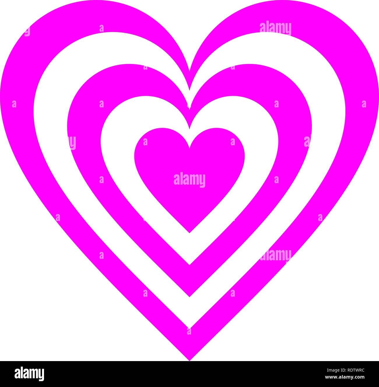 Icône Symbole cible Coeur violet - simple, isolée - vector illustration Illustration de Vecteur