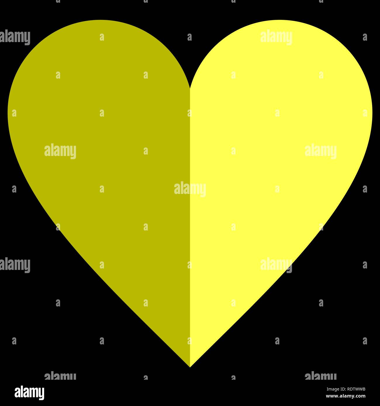 L'icône du symbole du cœur - simple jaune, isolé - vector illustration Illustration de Vecteur