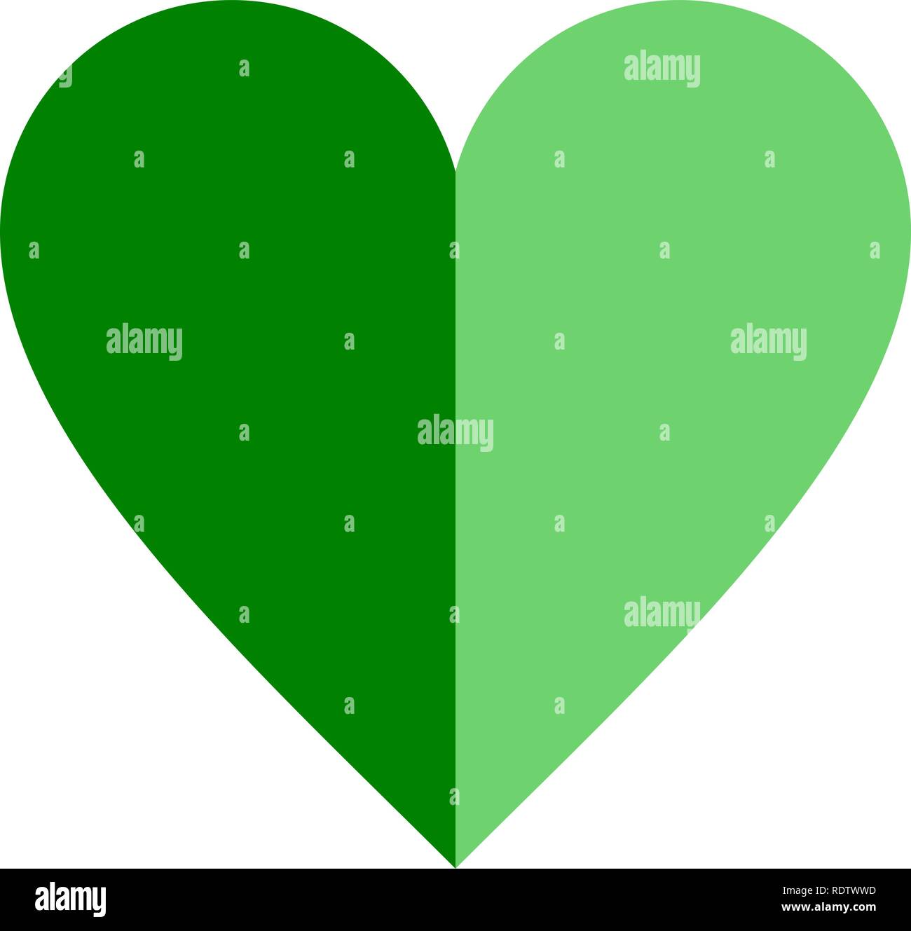 L'icône du symbole du cœur - green simple, isolée - vector illustration Illustration de Vecteur