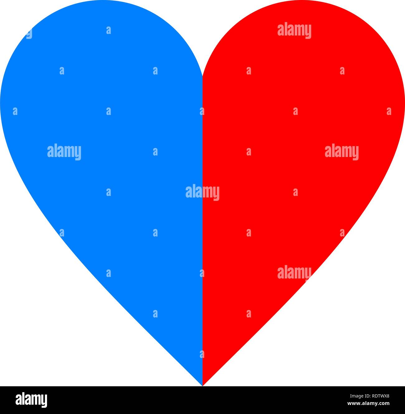 Icône symbole coeur - rouge bleu simple, isolée - vector illustration Illustration de Vecteur