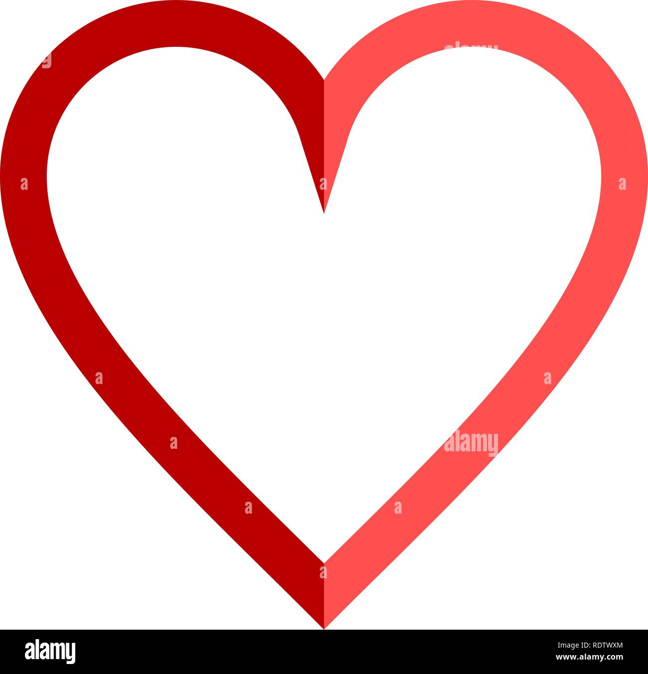 L'icône du symbole du cœur - red simple décrite, isolé - vector illustration Illustration de Vecteur