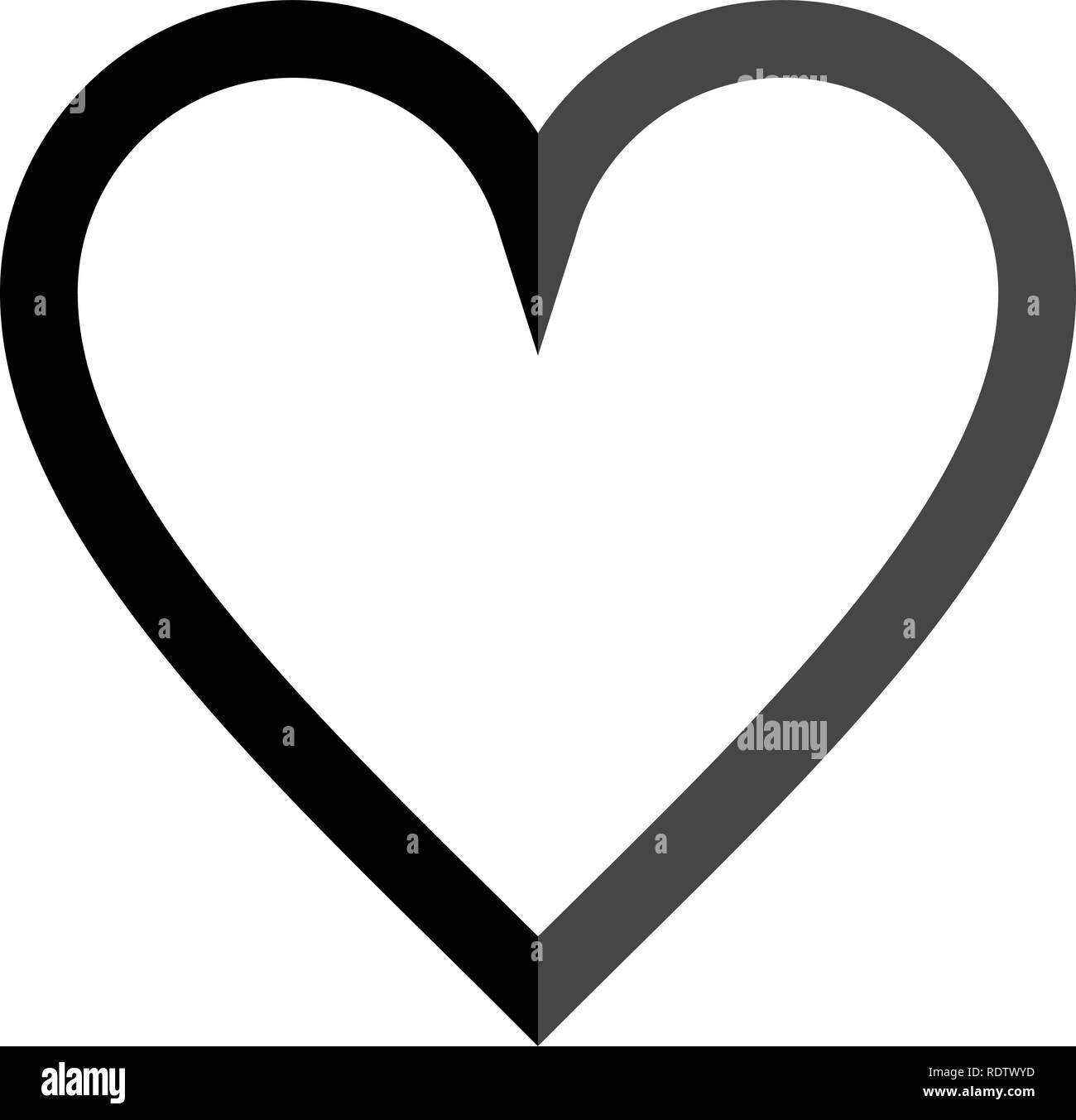 L'icône du symbole du cœur - simple noir décrites, isolé - vector illustration Illustration de Vecteur