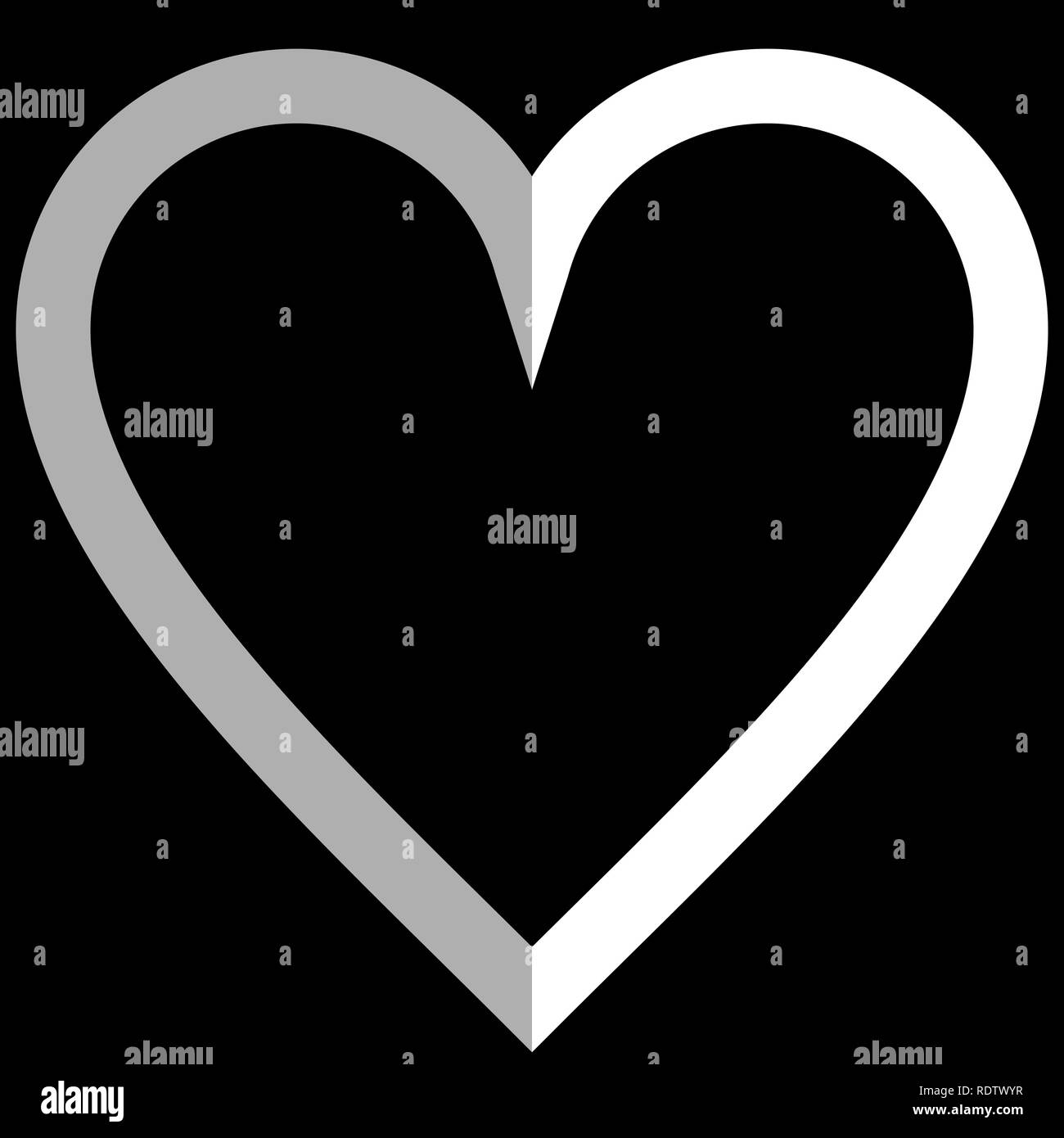 L'icône du symbole du cœur - simple blanc décrites, isolé - vector illustration Illustration de Vecteur