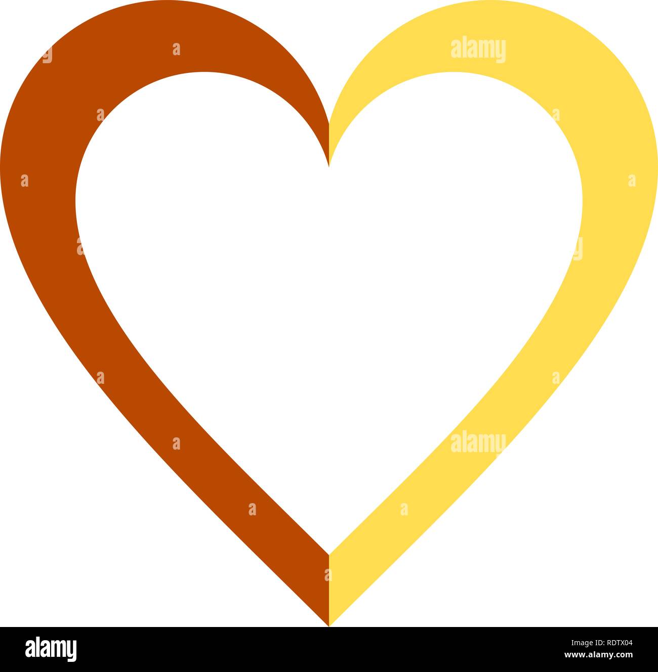 L'icône du symbole du cœur - orange simple décrite, isolé - vector illustration Illustration de Vecteur