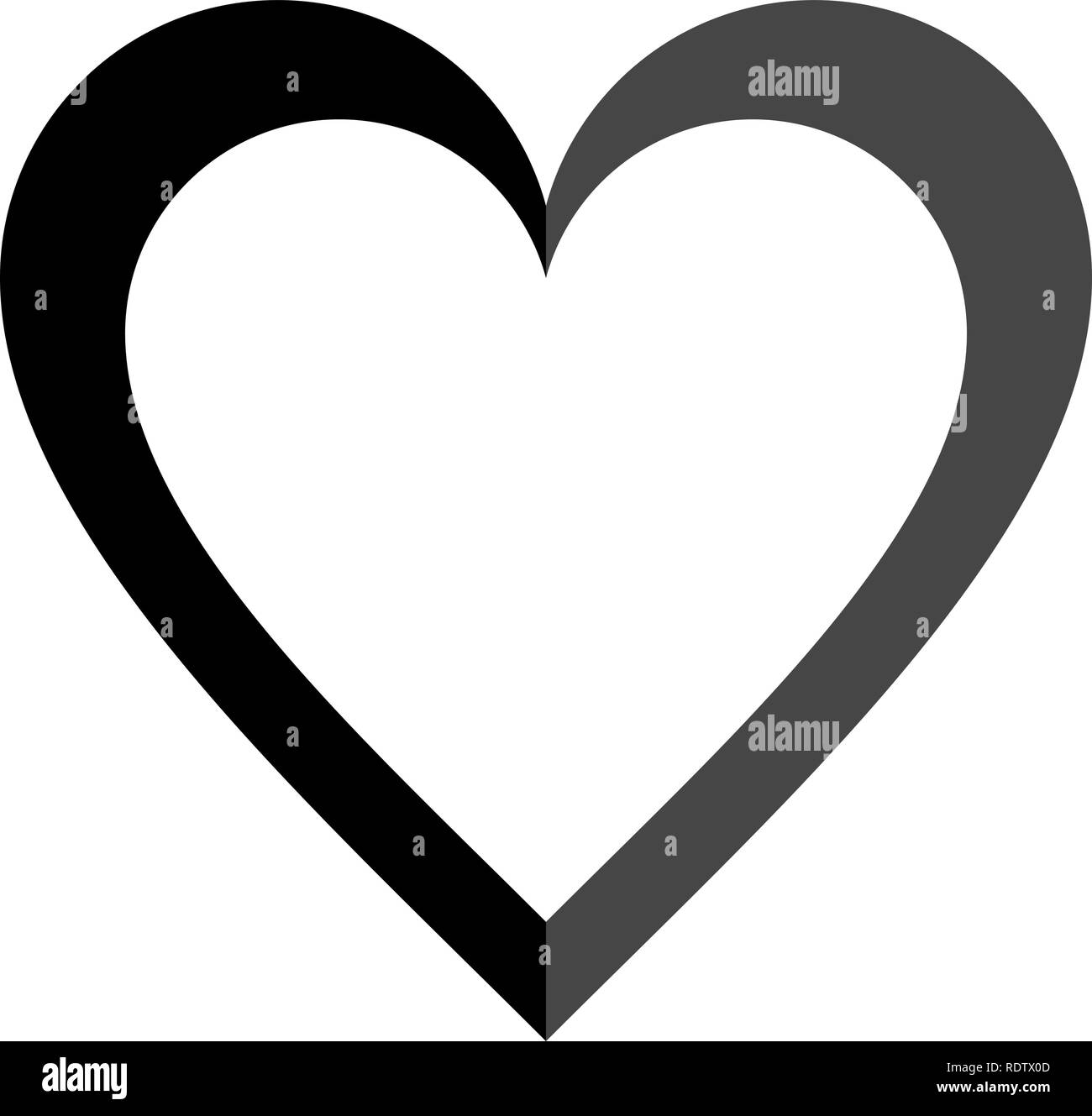 L'icône du symbole du cœur - simple noir décrites, isolé - vector illustration Illustration de Vecteur