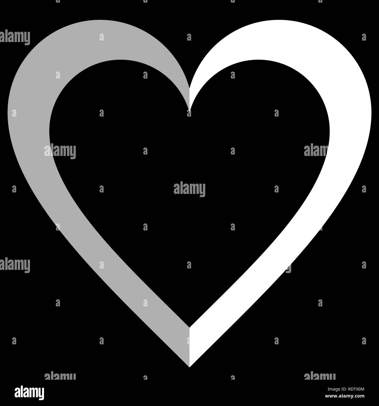 L'icône du symbole du cœur - simple blanc décrites, isolé - vector illustration Illustration de Vecteur