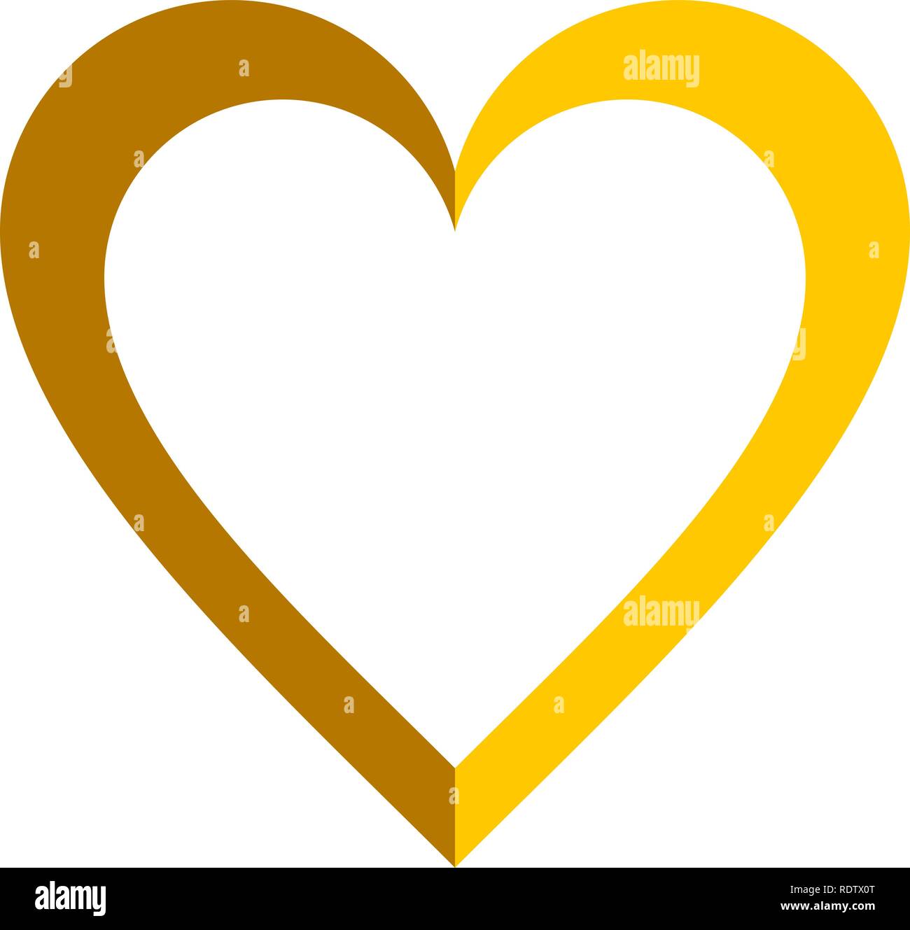 L'icône du symbole du cœur - simple or décrites, isolé - vector illustration Illustration de Vecteur