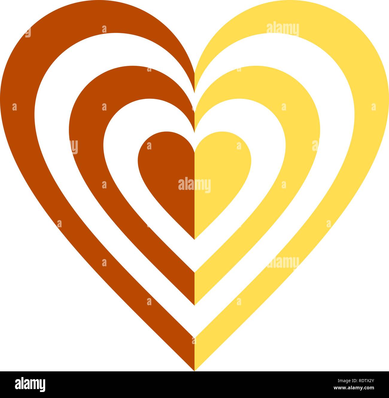 Icône Symbole cible coeur - orange simple, isolée - vector illustration Illustration de Vecteur