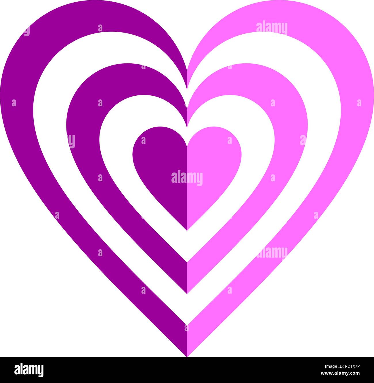 Icône Symbole cible Coeur violet - simple, isolée - vector illustration Illustration de Vecteur