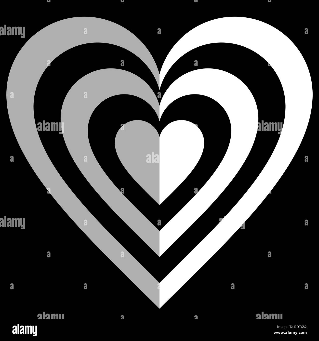 Icône Symbole cible coeur - blanc simple, isolée - vector illustration Illustration de Vecteur