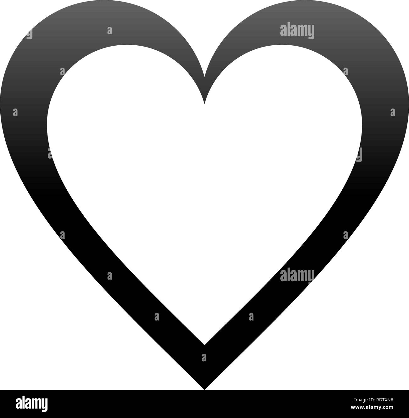 L'icône du symbole du cœur - gradient noir, isolé - vector illustration Illustration de Vecteur