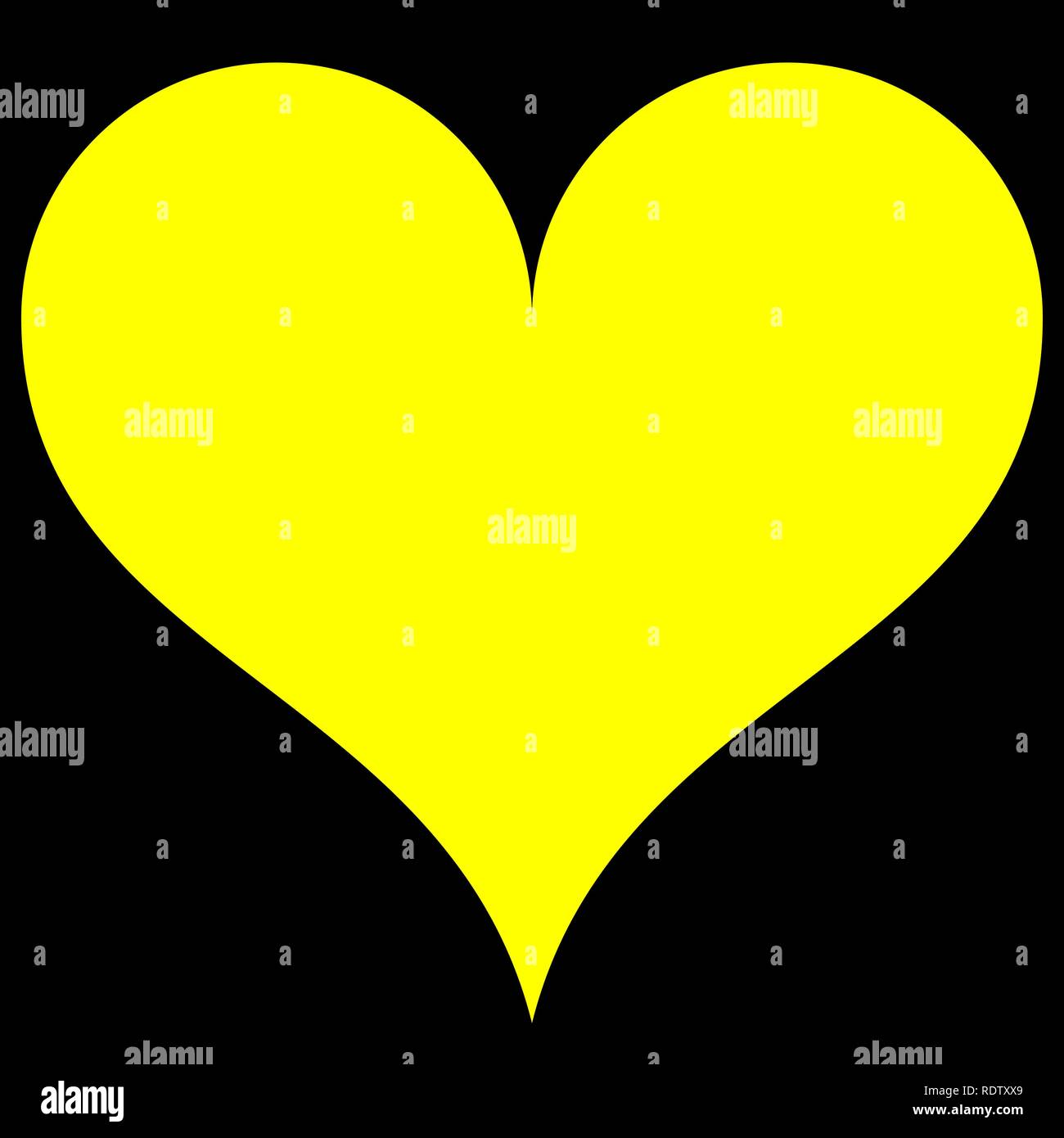 L'icône du symbole du cœur - simple jaune, isolé - vector illustration Illustration de Vecteur