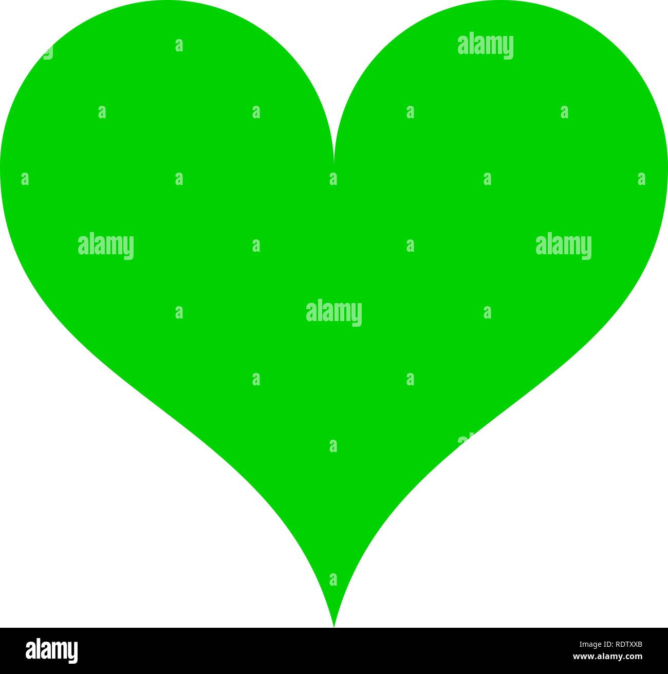 L'icône du symbole du cœur - green simple, isolée - vector illustration Illustration de Vecteur