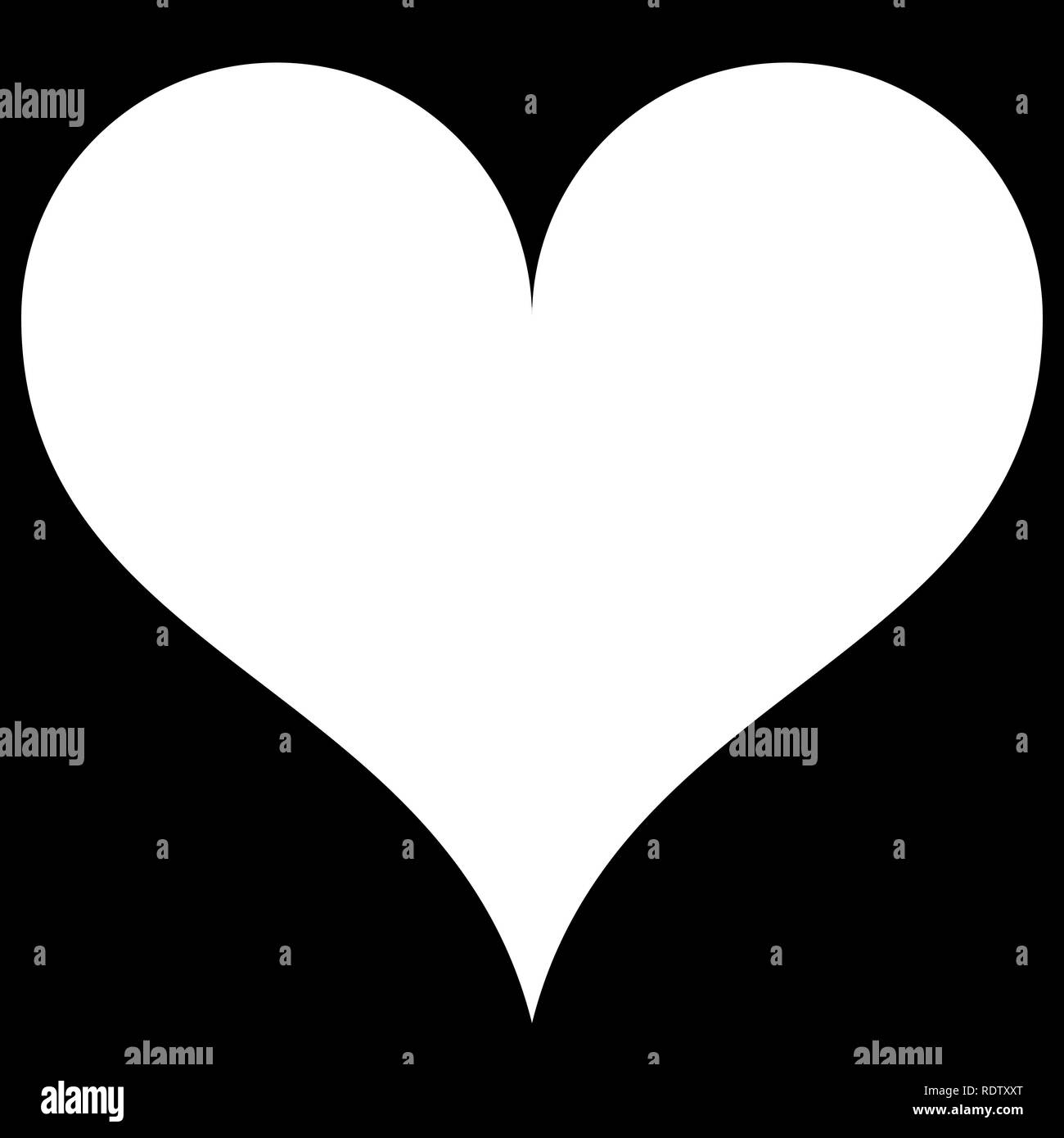 L'icône du symbole du cœur - simple blanc, isolé - vector illustration Illustration de Vecteur