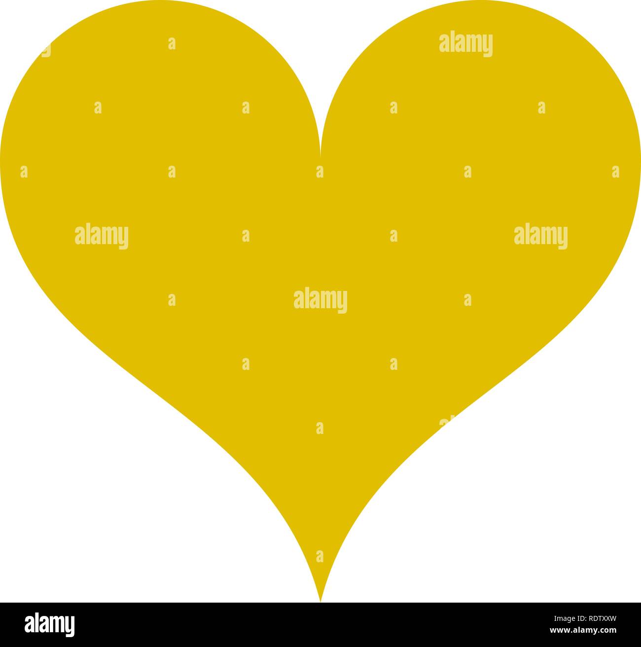 L'icône du symbole du cœur - simple or, isolé - vector illustration Illustration de Vecteur