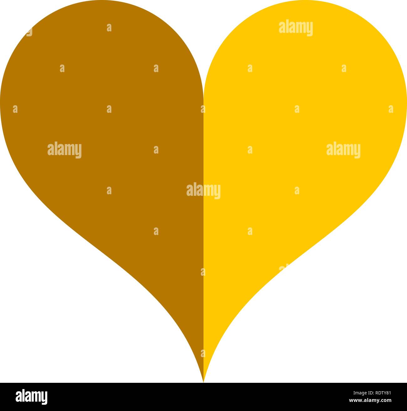 L'icône du symbole du cœur - simple or, isolé - vector illustration Illustration de Vecteur