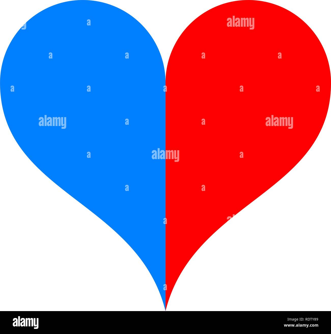 Icône symbole coeur - rouge bleu simple, isolée - vector illustration Illustration de Vecteur