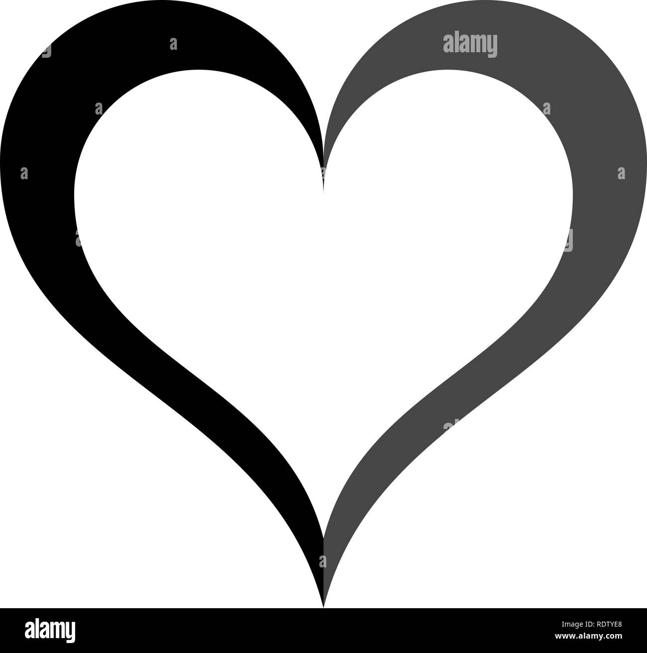 L'icône du symbole du cœur - simple noir décrites, isolé - vector illustration Illustration de Vecteur