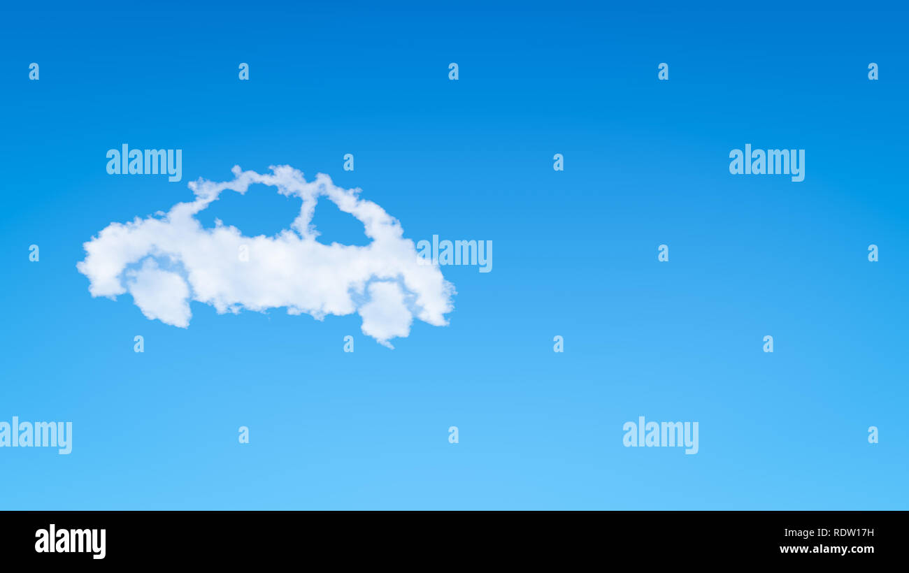 Location de forme de symbole nuage dans le ciel bleu avec Copyspace Banque D'Images