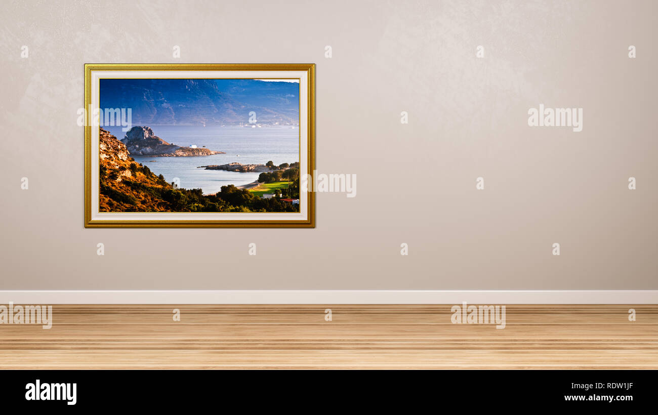 Kefalos Kos Island Photo Cadre dans la salle 3D Render Banque D'Images
