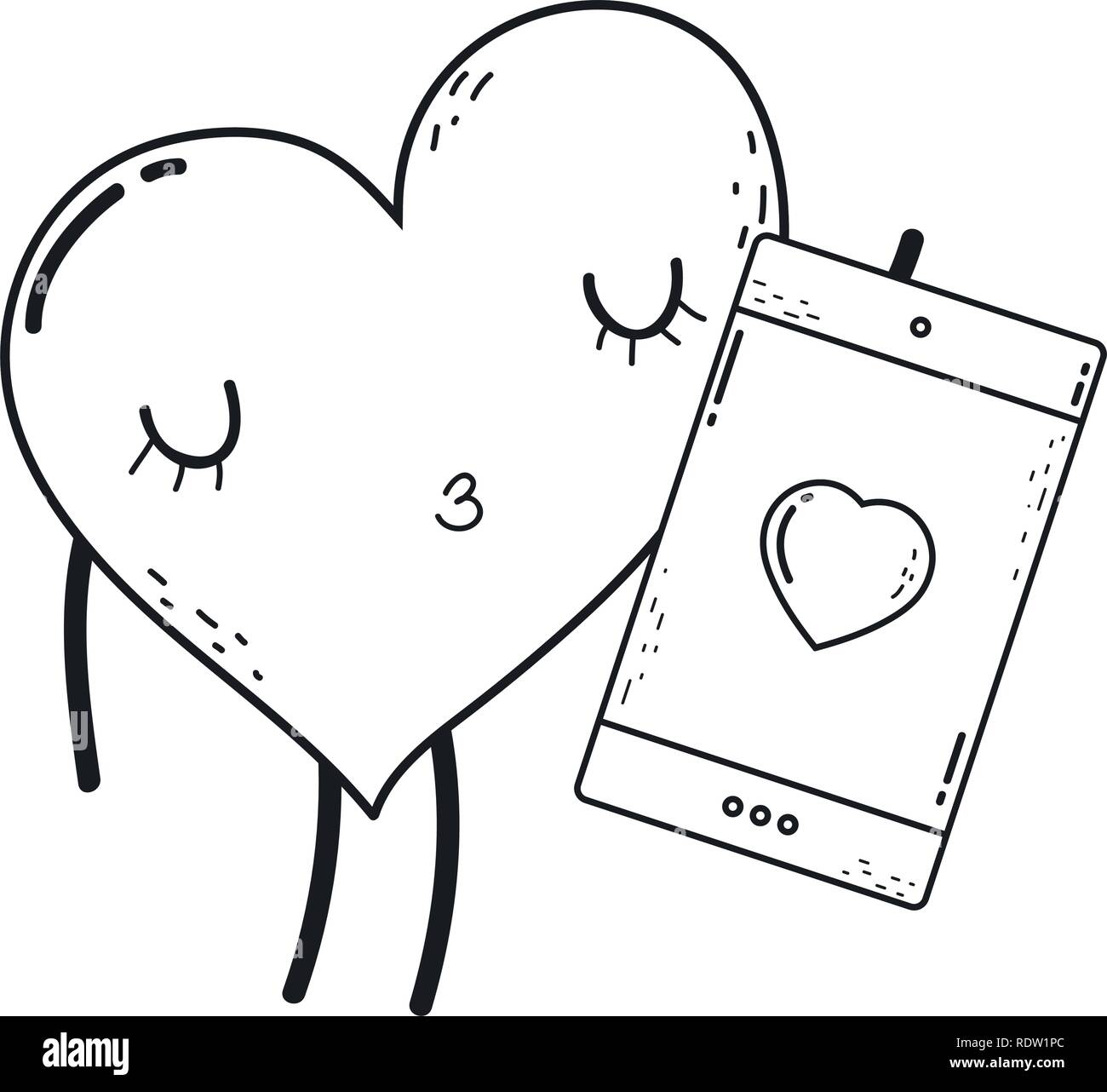 Cœur Amour Personnage Kawaii Image Vectorielle Stock Alamy