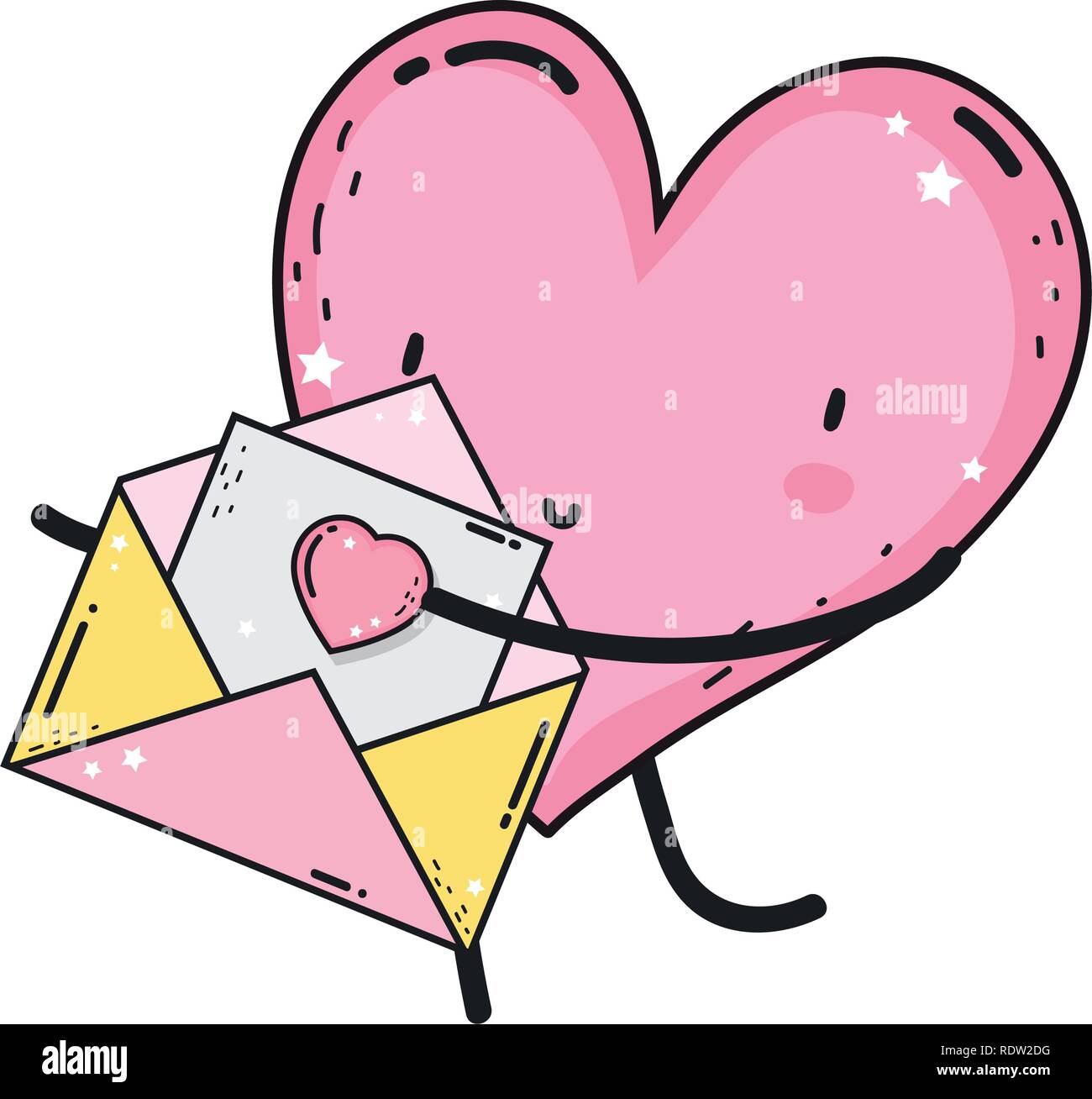 Cœur Amour Personnage Kawaii Image Vectorielle Stock Alamy