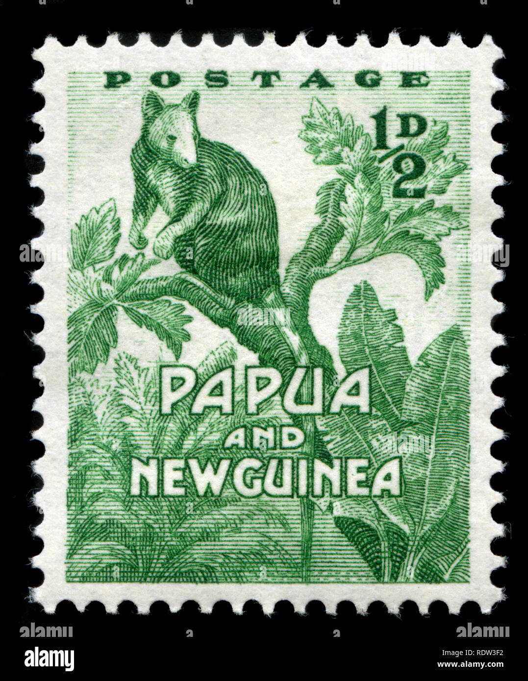 Timbre-poste de la Papouasie-Nouvelle-Guinée dans la série picturale publié en 1952 vous y trouverez Banque D'Images