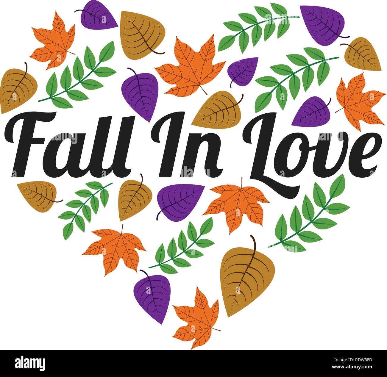 Citation D Automne Et De Dire Tomber En Amour Bon Pour Imprimer Image Vectorielle Stock Alamy