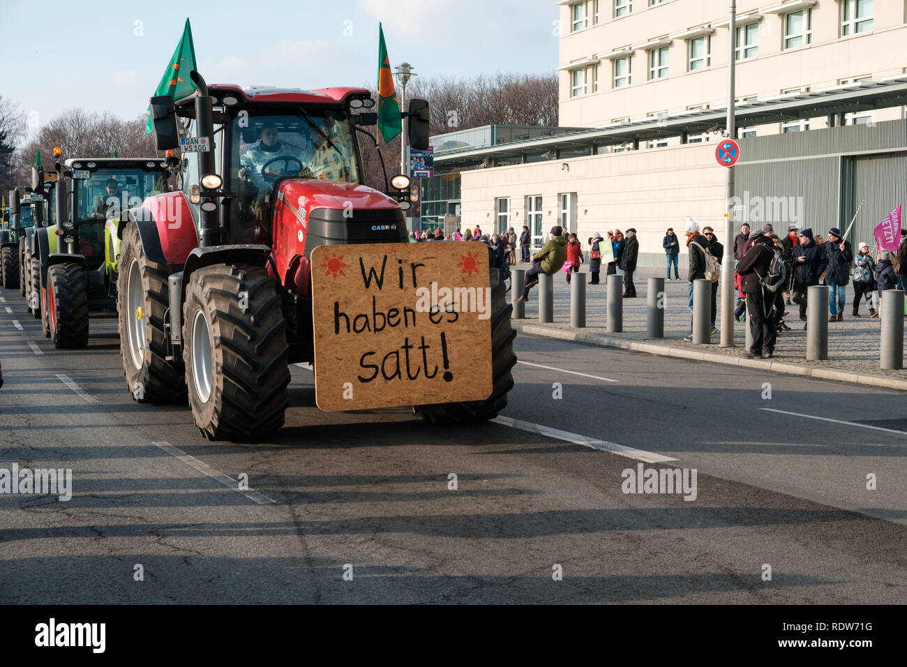 Berlin, Allemagne - le 19 janvier 2019 : manifestation 'Wir haben es satt', contre l'allemand et la politique agricole de l'UE et pour l'agriculture durable je Banque D'Images