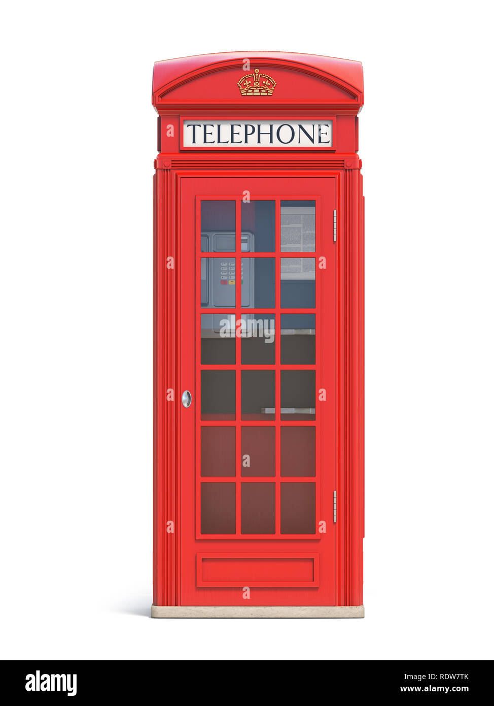 Cabine téléphonique rouge. Londres, britanniques et français symbole. 3d illustration Banque D'Images