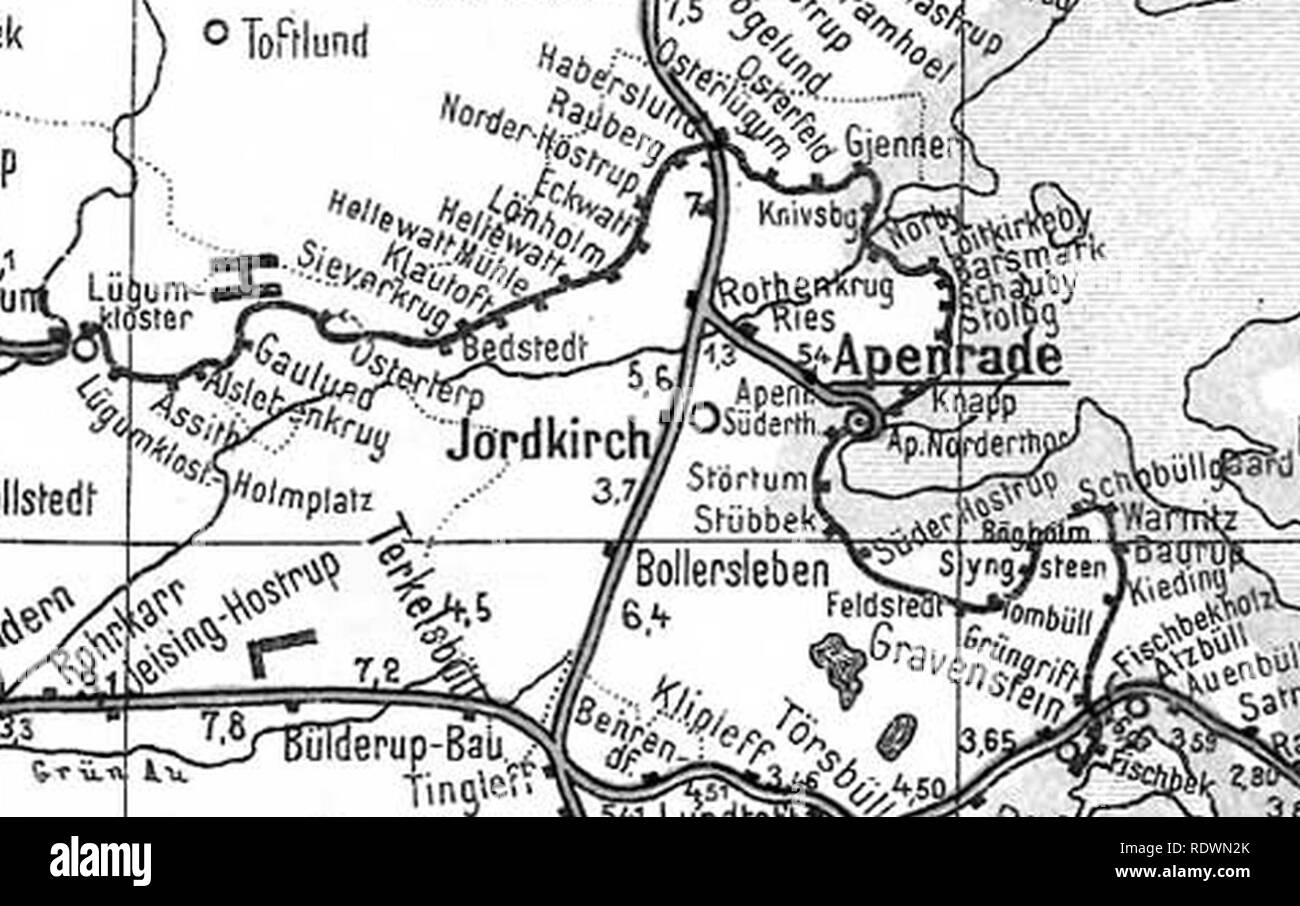 Apenrader Kreisbahn Grosser Atlas der Eisenbahnen von Mitteleuropa 1902. Banque D'Images