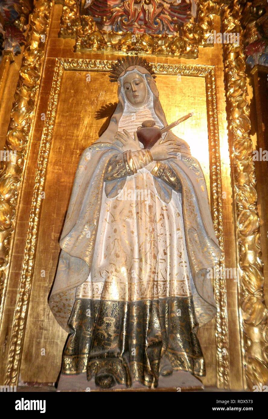 Arceniega - Santuario de Nuestra Señora de la Encina, interiores, retable de San Jose 5. Banque D'Images
