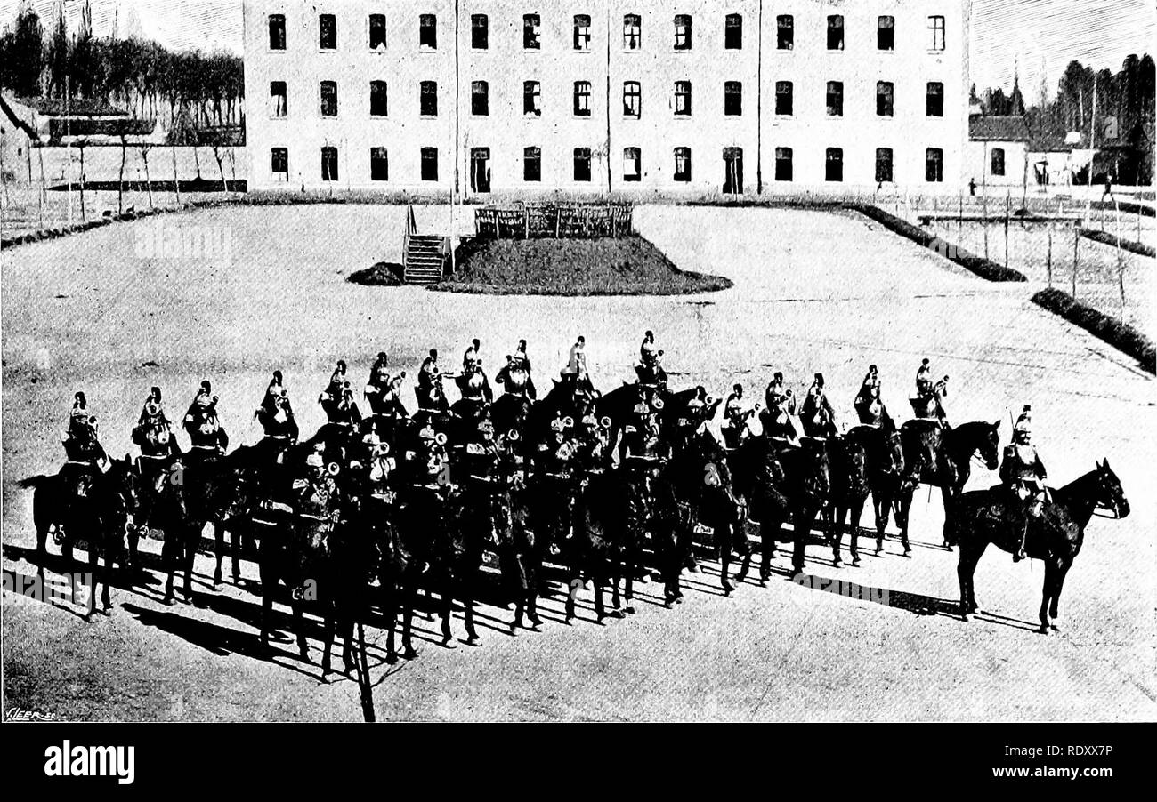 . Nos animaux domestiques, leurs habitudes, l'intelligence et l'utilité ; tr. de l'anglais du SMO. De Voogt, par Katharine P. Wormeley ;. Animaux domestiques. Le cheval 137 i i i 3 I I I I. trompettistes ok les Cuirassiers 1000 en temps de guerre. Elle remonte proviennent principalement de la Hongrie, à seulement quelques d'être obtenus au sein de son propre territoire. La Belgique a plus de dix mille chevaux, et son remontage annuel est de mille ; le projet de transport ou les chevaux sont facilement dérivé de l'Ardenne. L'élevage de chevaux de cavalerie est encouragé à l'extrême par le gouvernement. L'Angleterre a un besoin annuel de près de t Banque D'Images