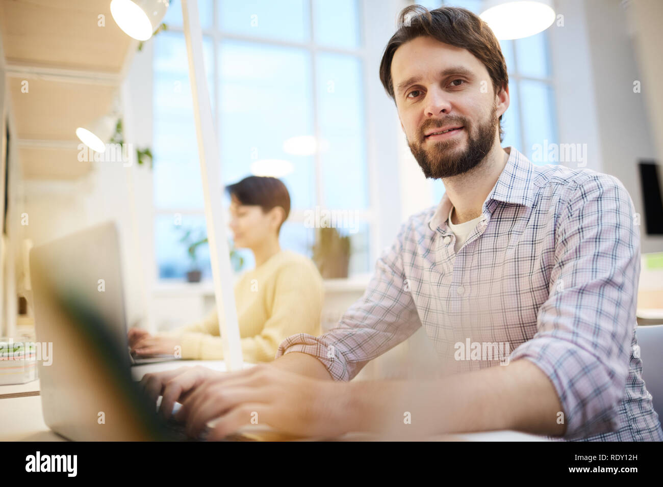 Homme travaillant dans le net Banque D'Images