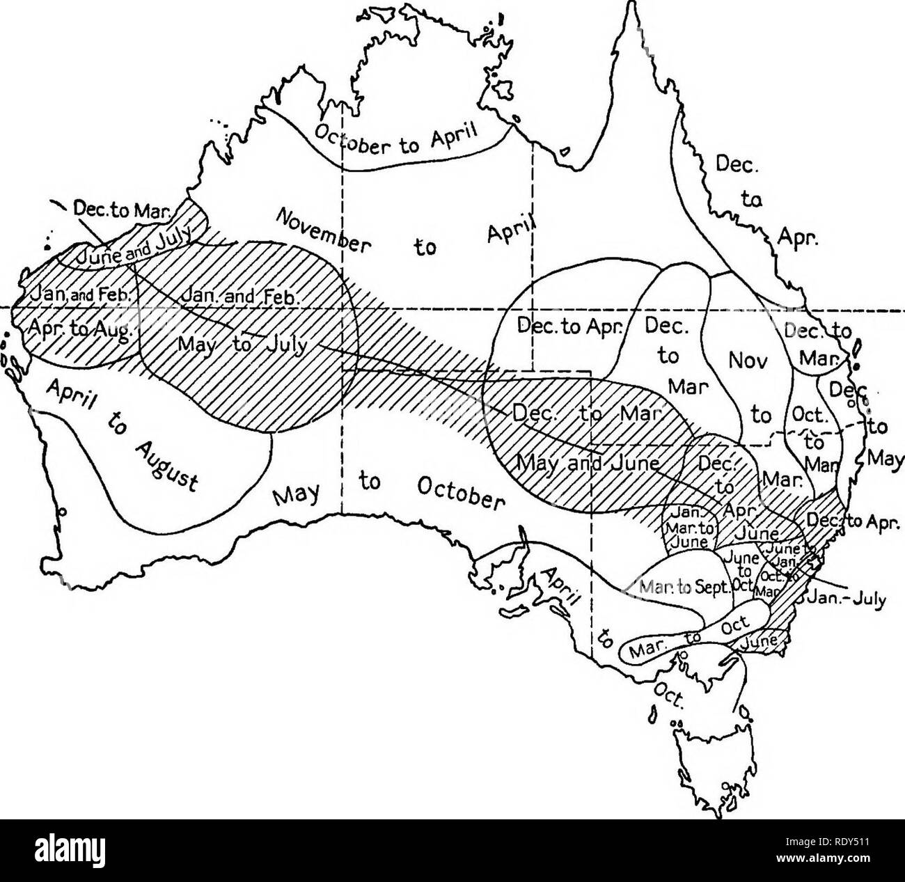 . Habitudes alimentaires des plantes et des habitats dans les zones arides des parties de l'Australie du Sud. Écologie végétale ; botanique ; plantes du désert. 10 HABITUDES DE PLANTES ET D'HABITATS DANS LE Tabm ! 2.-et les précipitations annuelles moyennes mensuelles (en pouces).* Janv. Févr. Mars Avril Mai. De juin. Juillet. Août sept. oct. nov. déc. année. Oodnadatta : 0,71 5,18 0,67 4,76 0,0 0,64 0,0 3,20 0,0 0,72 0,0 4,00 0,43 2,50 0,0 0,71 4,16 0,0 0,52 3,05 0,0 0,45 2,53 0,0 0,63 2,67 0,0 0,73 4,68 0,0 0,57 4,32 0,0 0,80 4,70 0,0 0,61 3,53 0,0 1,06 4,60 0,0 0,90 5,02 0,0 0,18 1,79 0,0 0,54 3,78 0,0 0,96 6,38 0,0 1,85 6,78 0,06 0,78 3,43 0,0 0,23 1,54 0,0 1,06 5,84 0,0 1,58 6,86 0 Banque D'Images