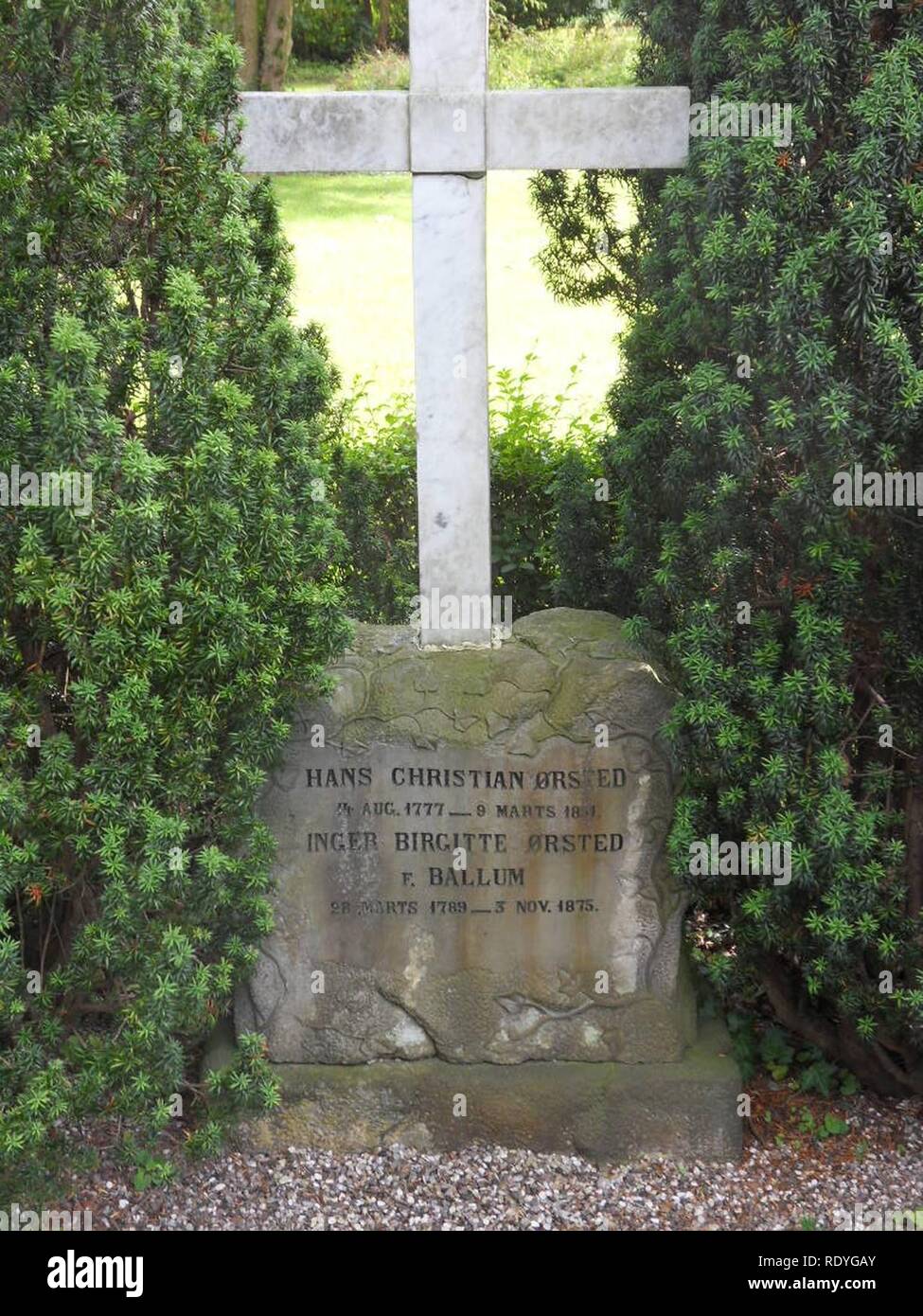 Cimetière n° 1 Assistens - Hans Christian Ørsted. Banque D'Images